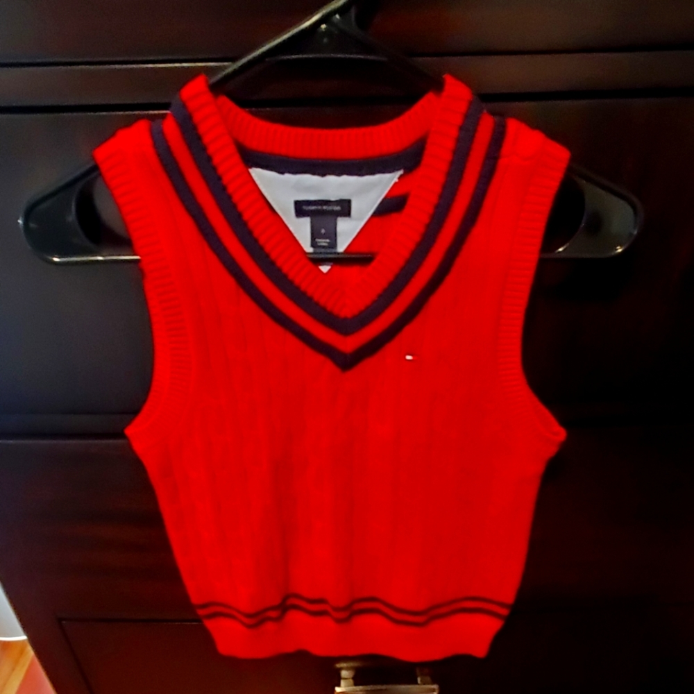 Tommy Hilfiger Boys Red/Blue Sweater Vest